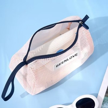 網眼口袋便攜大容量手提洗澡游泳健身洗漱收納旅行沙灘包 收納包 收納神器 游泳袋子 旅行收納包 健身收納 洗澡收納