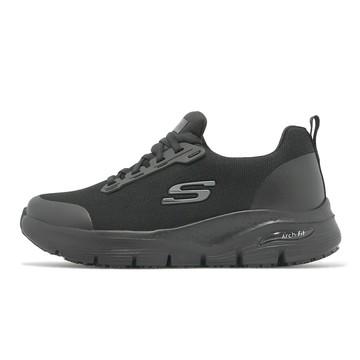 Skechers 工作鞋 Arch Fit SR 女鞋 黑 防潑水 抗油抗汙 舒適 包覆 支撐 108023WBLK