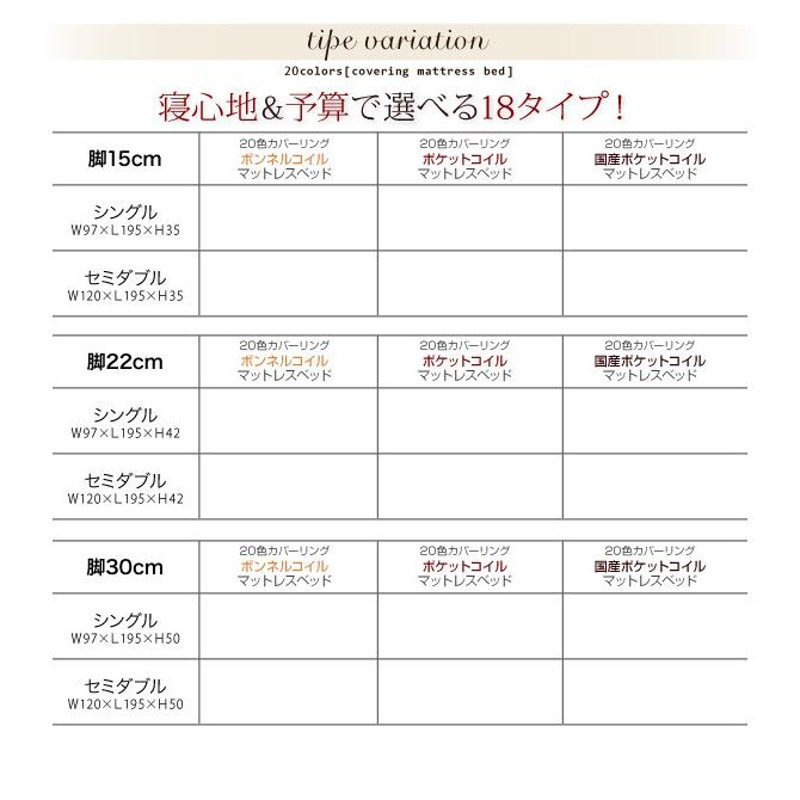 新・色・寝心地が選べる 20色カバーリング国産ポケットコイル