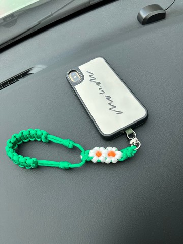 【Gusta.編織】小花款傘繩編織可調整手機手腕掛繩 含手機掛片