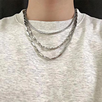STAYSTRONG不掉色高街風男女項鏈百搭莫比烏斯菱形鈦鋼頸帶鎖骨鏈