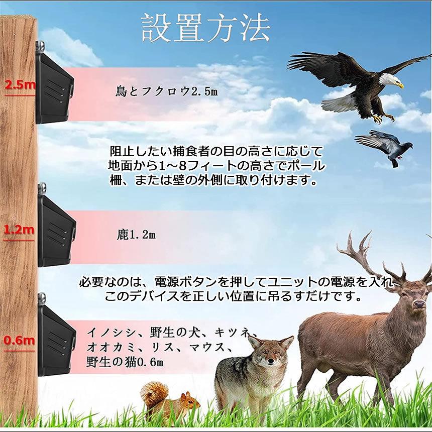 動物除け ソーラー 動物撃退器 猫よけ 鳥よけ ソーラー 太陽光 自動点灯 野生 動物 威嚇 防止 対策 予防 防水 動物よけ