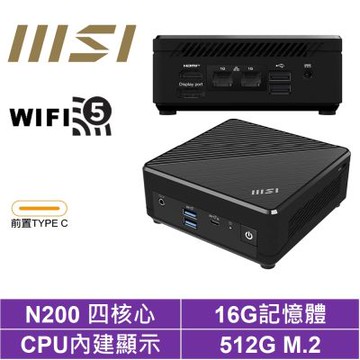 MSI 微星 CubiN 四核心{英仙座UA9B}迷你電腦(N200/16G/512GB M.2)