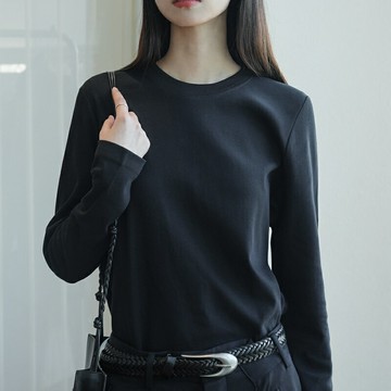 【巴黎精品】現貨+預購 T恤長袖上衣-簡約休閒圓領純棉女裝3色a1ea29