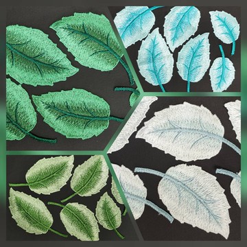 【哈狼族】服飾輔料/刺繡繡片/EMh/對稱 葉子 葉片 補丁貼布貼時尚貼花水溶對稱旗袍漢服裝飾貼/無背膠/需手縫