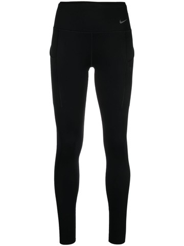 Nike - Swoosh logo-detail mid-rise leggings - women - Nylon/Spandex/Elastane/Nylon/Spandex/Elastane - L - Black
