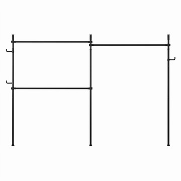 衣架專家 3桿頂天立地掛衣架 38mm  黑色  220~380 x 220~260cm