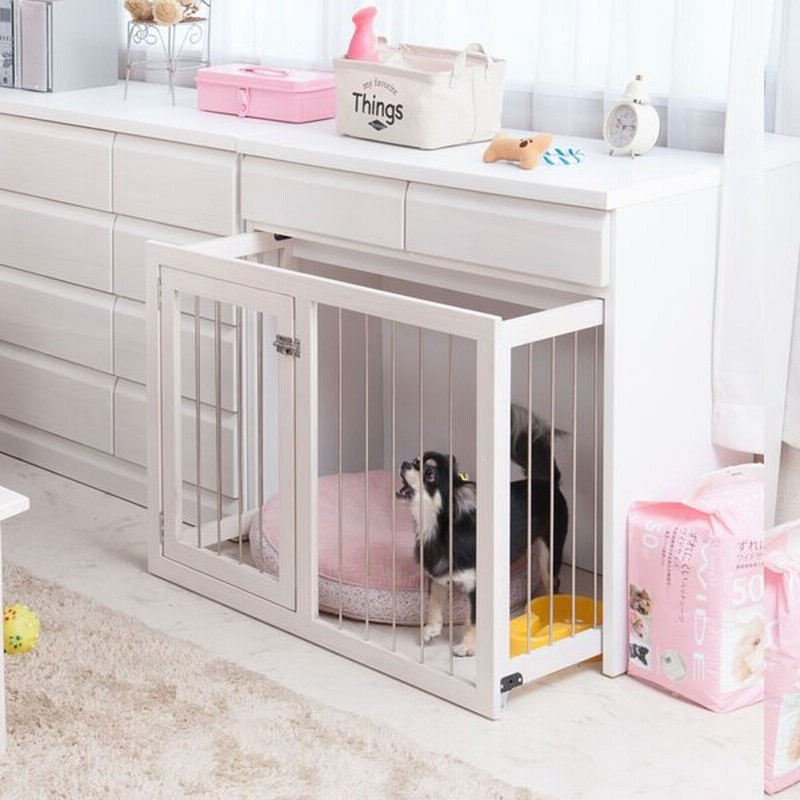 収納付き 折りたたみ ペットケージ 幅90 完成品 ホワイトウォッシュ 白 ドッグサークル 省スペース 木製 犬用ケージ ペットサークル 室内 おしゃれ P1 通販 Lineポイント最大get Lineショッピング