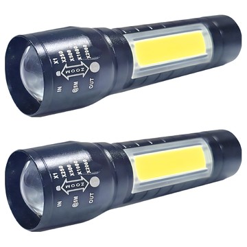 明沛 USB充電雙光源迷你手電筒 MP9331 42g  黑色  2個