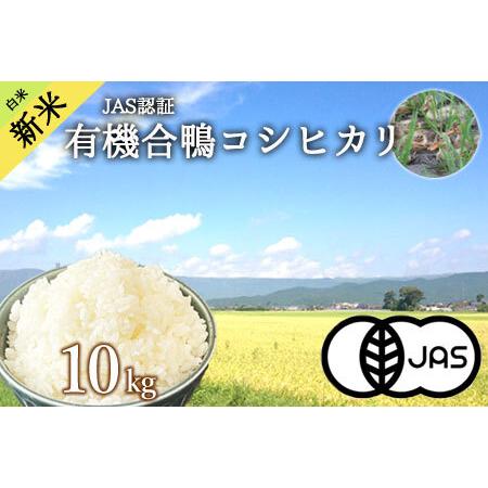 ふるさと納税 JAS認証有機合鴨コシヒカリ 白米10kg 熊本県阿蘇市