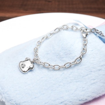 ART64 純銀 福氣小豬  親子兒童手鍊(寬版) 925純銀手鍊 客製化刻字 嬰幼兒 彌月禮物 親子銀飾