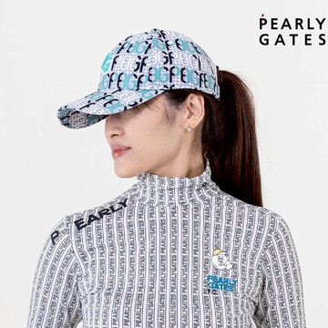 【ṔEARLY GATES】女款淺綠色調節式棒球帽吸濕排汗優雅色彩休閒經典鎖鏈圖樣球帽 JLU07007