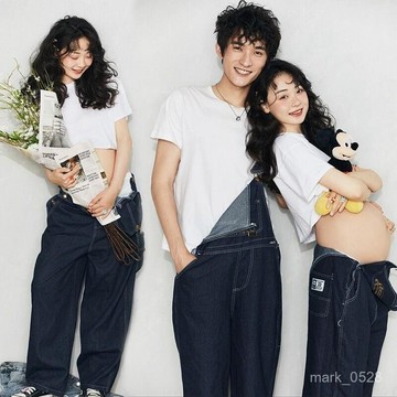 真心推薦❤️ 孕婦牛仔褲 攝影主題服裝 情侶拍照裝 俏皮可愛 寬鬆顯瘦 新款 孕婦寫真 0NVJ