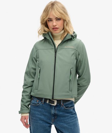 Superdry Women's Women's Hooded Soft Shell Trekker Jacket Green / Laurel Khaki - Size: 16 Size: 12