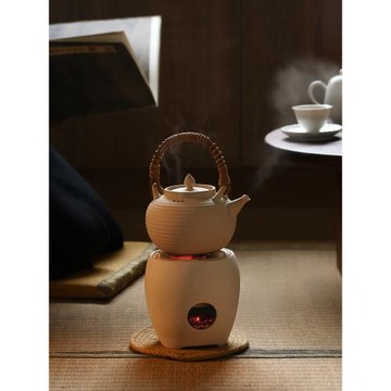 九土陶瓷煮茶茶壺提梁壺日式復古家用可明火陶壺炭火圍爐煮茶爐