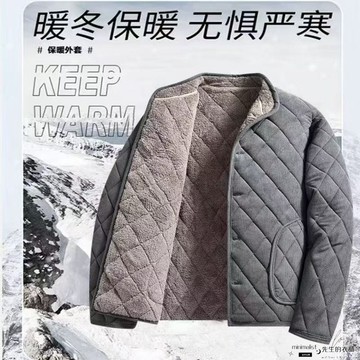 ✨限時惠購⚡ 秋冬棉服 棉衣 刷毛加厚 男士 中老年 爸爸 條絨 外套 防風 保暖 立領 休閒 冬季 薄外套 皮外套
