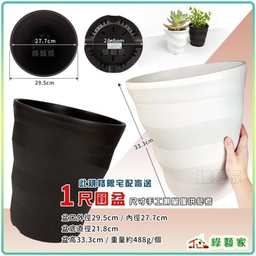 【綠藝家】ET圓盆1尺(黑色、白色)兩色可選