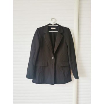 出口歐美外貿原單女春秋季長袖西裝外套黑色小碼通勤百搭顯瘦西服