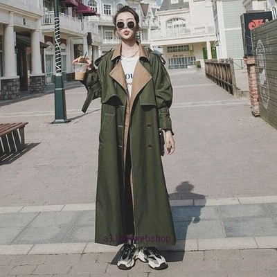 トレンチコート ロング レディース ファッション コート 秋 春 代 女性 カジュアル 重ね着風トレンチコート ジャケット ロング丈 通販 Lineポイント最大get Lineショッピング