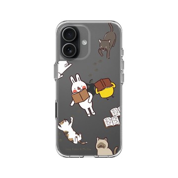 iPhone 17 Clear Case（相機按鈕） 透明 - 懶散兔與啾先生 Lazy Rabbit and Mr.Chu - 一起午睡