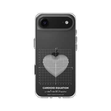 iPhone Air Clear Case（相機按鈕） 透明 - Valentine's Day Collection - 愛的方程式：心跳（白）
