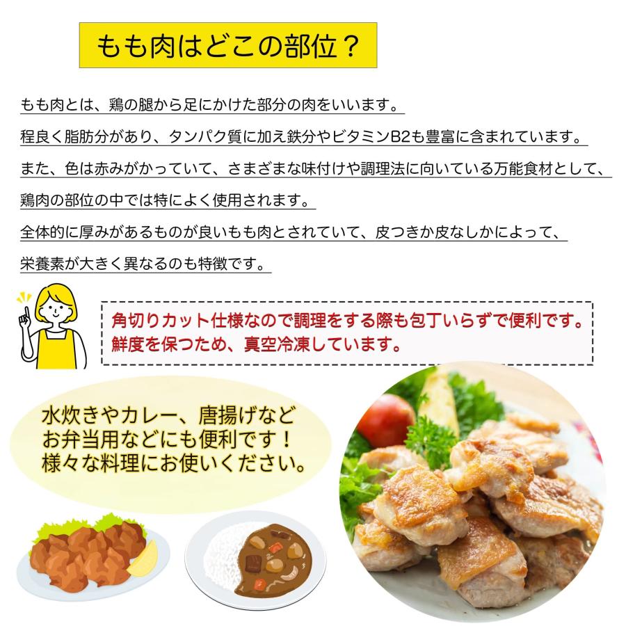 国産 若鶏 鶏もも肉 角切り １kg 小分けパック もも肉 肉 鶏モモ からあげ 水炊き 鶏肉 真空パック