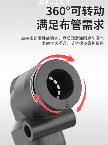 氣動氣管快速接頭L型螺紋彎頭PL8-02 6-01氣缸快插彎通接頭PL4-M5[領邦五金配件]