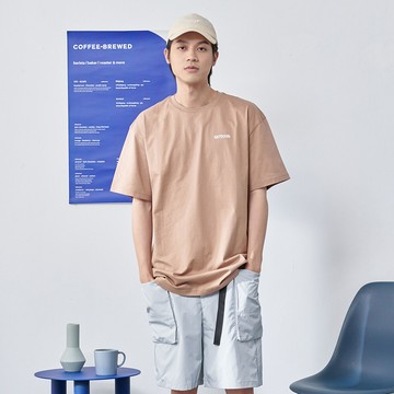 【OUTDOOR】寬鬆落肩素色T恤-棕色 ODC112402BR (ODCLO)