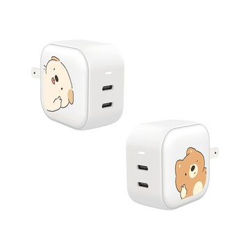 【插畫家聯名】嗚比的朋友YA GaN 45W Type-C雙孔充電頭