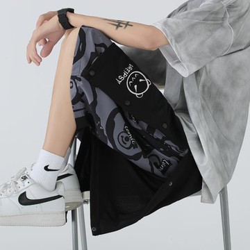 假兩件短褲男休閑夏季薄款褲子寬松直筒ins韓版潮流帥氣五分褲5分