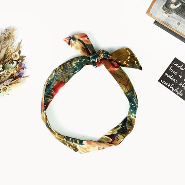 手工髮飾 鋁線髮帶 低調的華麗 細緻【鶯色油彩】黃綠 AH-96