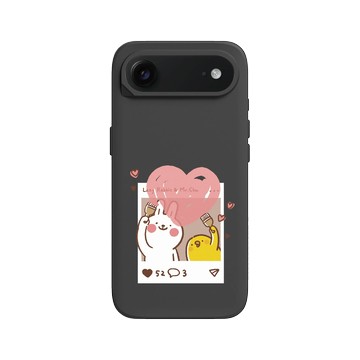 iPhone Air SolidX 黑 - 懶散兔與啾先生 Lazy Rabbit and Mr.Chu - Send heart