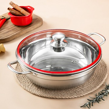 不銹鋼鍋湯鍋家用煮湯燃氣電磁爐煮鍋火鍋鍋煤氣灶專用鍋加厚鍋具