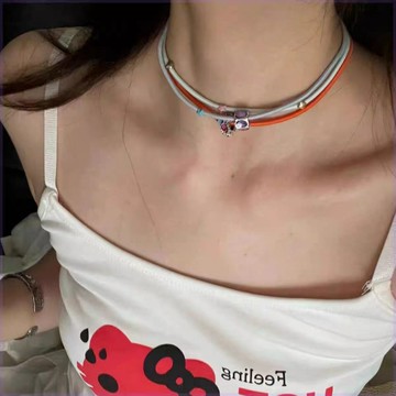 【台灣公司 可打統編】免運 彩色彈力繩鉆石滾珠多層y2k辣妹項鏈百搭千禧可愛童趣choker頸鏈 可開發票 全館五折 工廠現貨直銷 新品特價 z9211