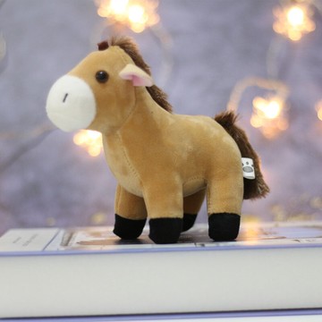 卡通小馬鑰匙扣毛絨馬駒玩偶情侶小禮物背包掛件汽車鑰匙鏈擺件女