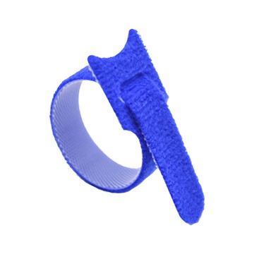 集線器 地線收納 貓咪造型魔鬼氈束帶-藍色  1入