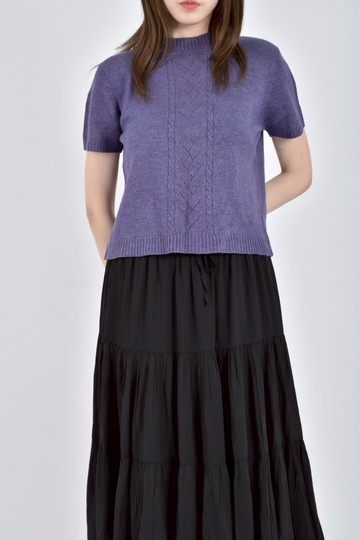 (S) 圓領藍色短袖上衣