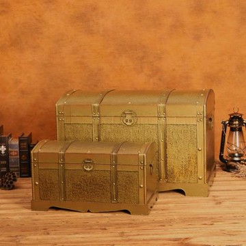 復古風超大號收納箱儲物箱密室百寶箱道具寶藏箱子家用收納盒木箱