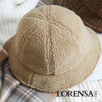 Lorensa 蘿芮 泰迪風毛茸茸秋冬保暖漁夫帽(卡其色)