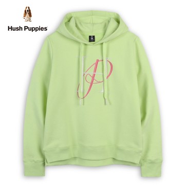 Hush Puppies 帽T 女裝簡約HP配色刺繡帽T