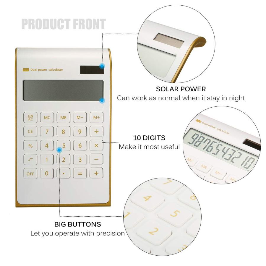 CAVEEN Calculator Ultra Thin Solar Power Calculator for Home Office De