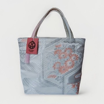 獨一無二100%絲質和服袋帶托特包 | 手工刺繡 | 日本藝術手提包