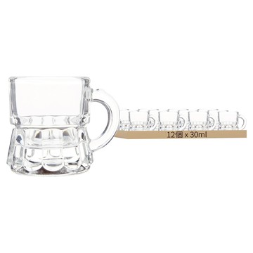 JIN GLASS 把手燒酒杯 30ml  12個  透明