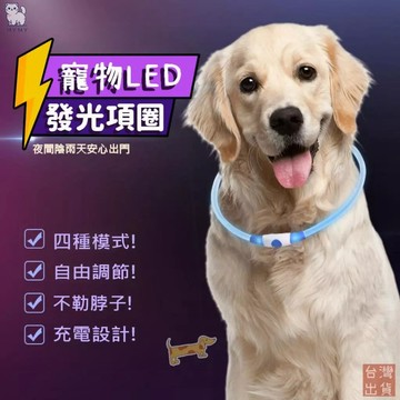 【台灣現貨🔥免運】USB寵物發光項圈 寵物LED項圈 寵物項圈 寵物發光項圈 LED項圈 發亮項圈 狗狗項圈 夜行項圈