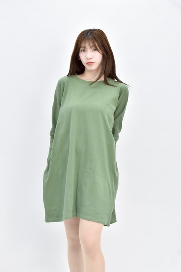 (F) manam 綠色長袖洋裝