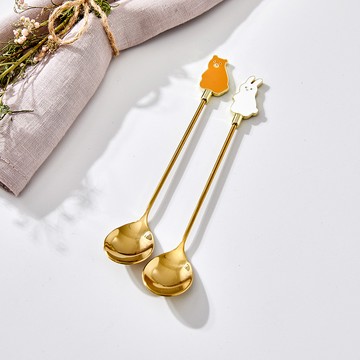 Modern House 小夥伴蓬蓬茶匙2入組  1組  金色