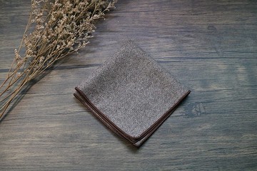 咖啡色人字呢口袋巾/西装帅气手帕方巾