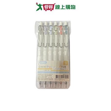 TEMPO 筆夾中性筆6入(1組入) 筆 原子筆 中性筆【愛買】