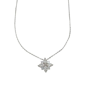 JEWELRY 無品牌珠寶 18K白金 六芒星鑽石墜飾 項鍊 【二手名牌BRAND OFF】