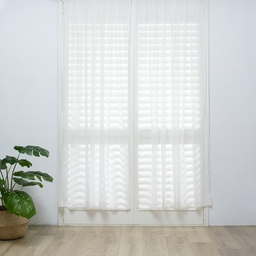 極簡直條細紋窗紗 寬200x高165cm